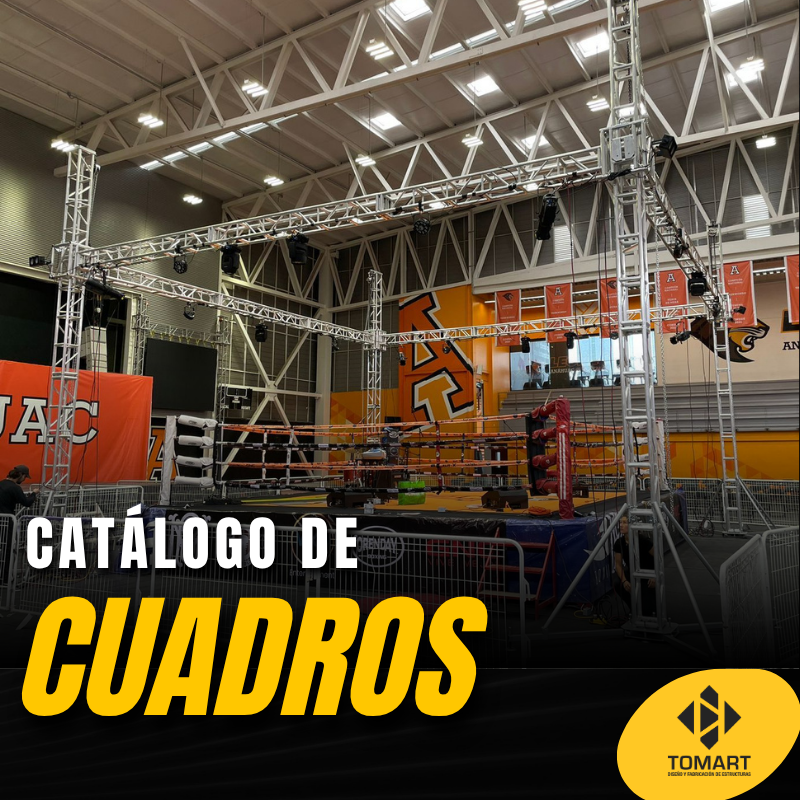 Catálogo de estructuras truss de acero al carbón cuadros fabricadas por Tomart