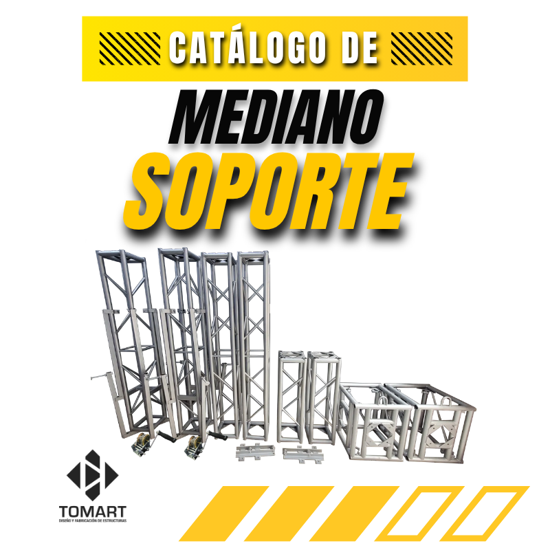 Catálogo de estructuras truss de acero al carbón Mediano Soporte fabricadas por Tomart