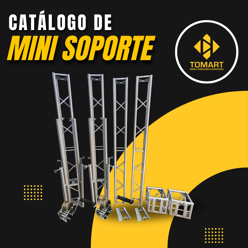 Catálogo de estructuras truss de acero al carbón Mini Soporte fabricadas por Tomart