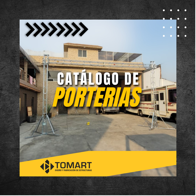 Catálogo de estructuras truss de acero al carbón porterías fabricadas por Tomart